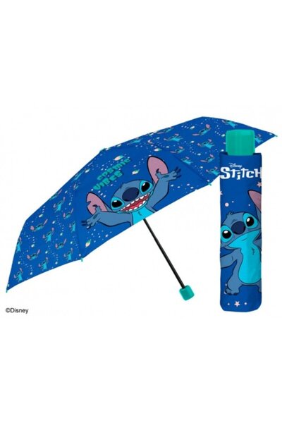 Perletti Umbrelă manuală mini, Perletti, model Stitch, sistem anti-vânt, cole...