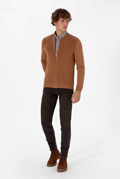 U.S. Polo Assn. Erkek Camel Basic Triko Hırka 50313721-VR233