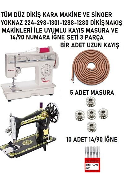 Swart Singer Zetina 5 adet masura 1 adet uzun ayak kayışı 10 adet 14/90 numara iğne seti