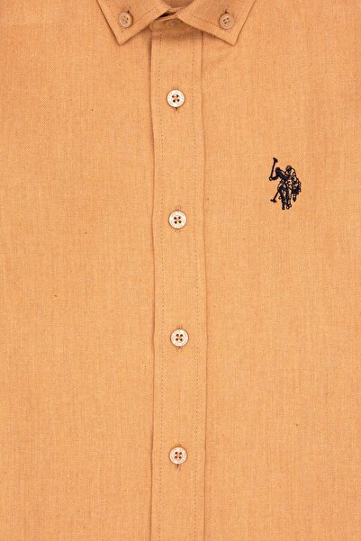 U.S. Polo Assn. Boy's Camel Long Sleeve Basic Shirt 50316769-Vr015