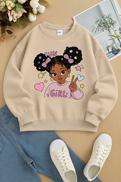 BENROMA Hanorac pentru copii unisex cu 3 fire din bumbac pieptănat, imprimat ...