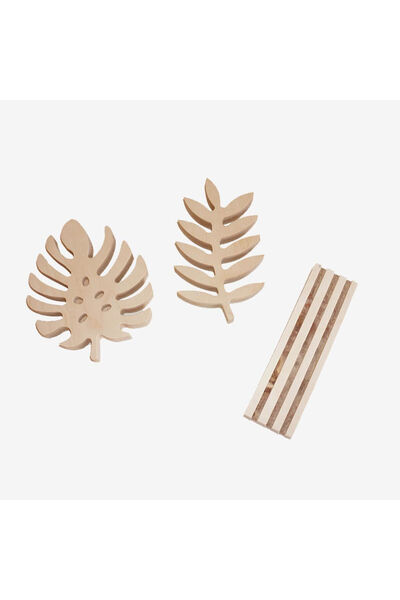 TUFETTO Wooden Printing Mold Leaf Set of 3