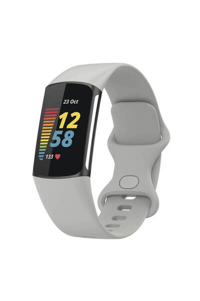 Edman Brățară din silicon pentru Fitbit Charge 5, mărimea S, gri