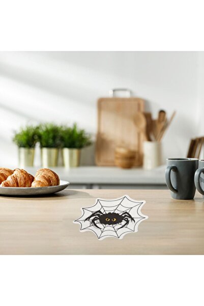 OEM White 2-Ply Table Napkins with Halloween Spider Web Cutout Pattern 33x33cm - 12pcs