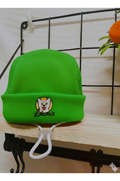 Lokums El Yapımı Ribana Kumaş Boğazlı Köpek Kıyafeti ve Şapka Takımı (Küçük ve Orta Irklar İçin)