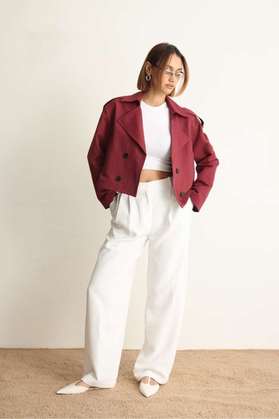 Swass Carla Kısa Trençkot Bordo