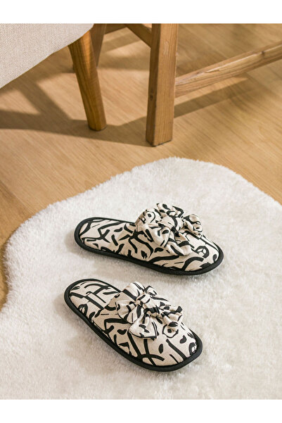 LC Waikiki Sparkling Choices from Shining Store | Women's House Slippers with Bow Detail