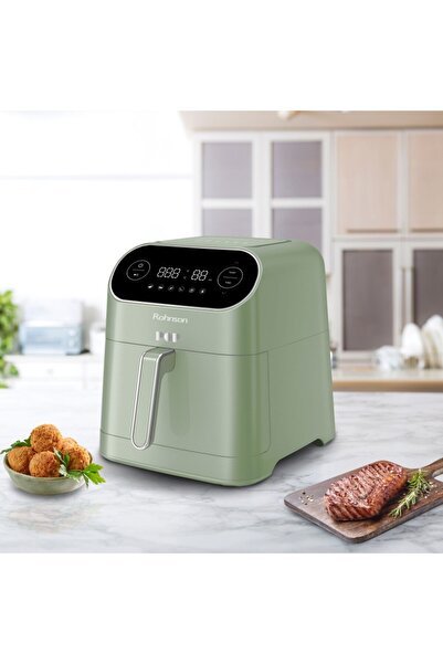 ROHNSON Hot Air Fryer R2859G Green, 1800W, 7L Volume, 6 Automatic Cooking Programs