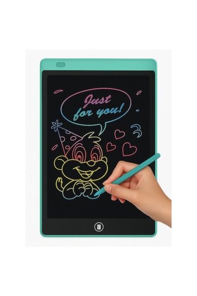 OEM Tableta grafica cu display LCD, pentru copii, scris si desenat, 10″, 25.5 X 17.5 X 0.9 cm, Verde