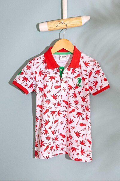 U.S. Polo Assn. Us Polo Boys' Polo Neck T-Shirt Pomegranate Blossom Color