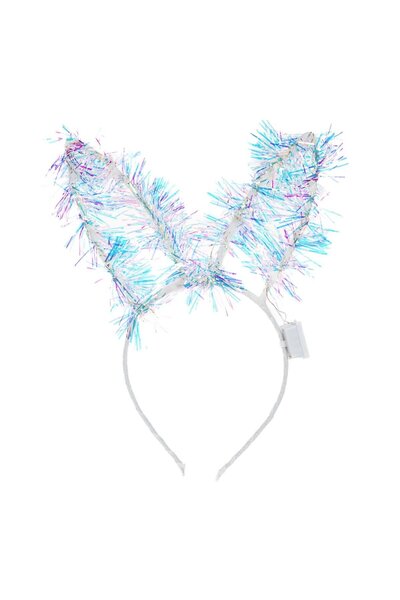 OEM Christmas Costume Wreath with Iridescent Tinsel Ears & LED