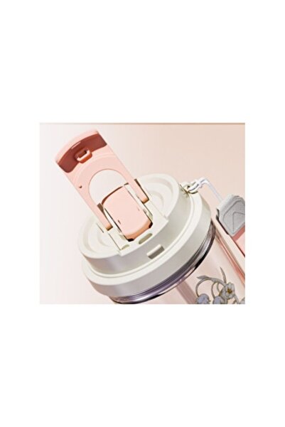 ECARLA Glass cup, with lid and straw, floral print, 550 ml, eCarla, BD29