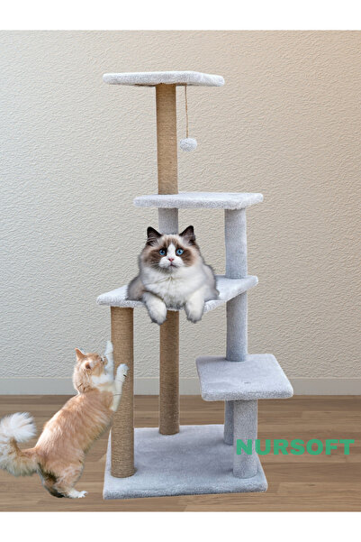 Nursoft Premium Tırmalama Tahtası Çok Katlı Uzun Boy Büyük Boy Kedi Ağacı