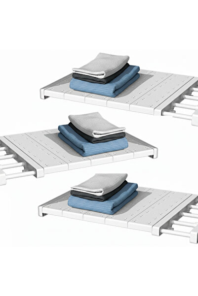 Microcase Uzunluk Ayarlamalı Dolap içi Raf 35X30-45 Cm 3 Adet AL5350