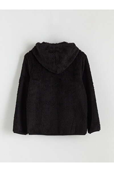 LC Waikiki Δημιουργήστε το στυλ σας από το UZG Store |   με κουκούλα Φούτερ με φερμουάρ για κορίτσια από βελούδινο υλικό