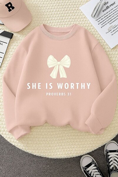 DM DOLCE MORE 3-нишка джърси суитшърт с достоен принт, унисекс детски суитшърт