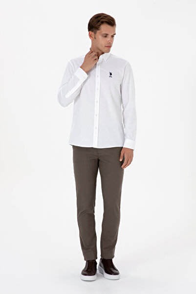 U.S. Polo Assn. Men's White Long Sleeve Shirt 50316662-Vr013
