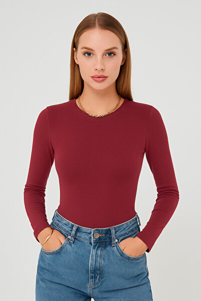 studio fashion 1988 Women's Crew Neck Long Sleeve Premium Fabric Viscose Lycr...