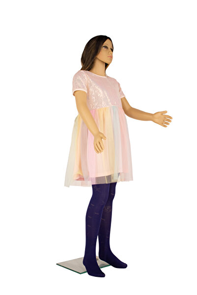 PETRA-ELISA Children's Microfiber Tights 40 DEN with Katty pattern, Navy Blue, 11-13 years