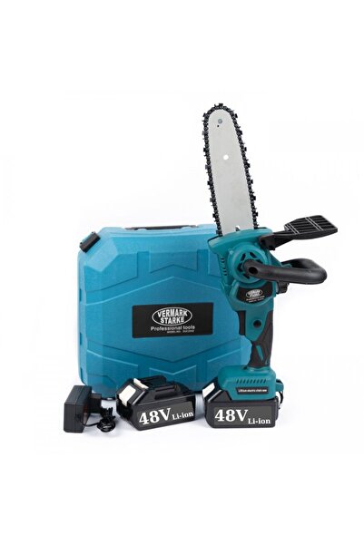 hoffmans Powerful Electric Chainsaw - 30CM Blade, 2 Batteries 48V / 5Ah, 1200W, Battery Chainsaw