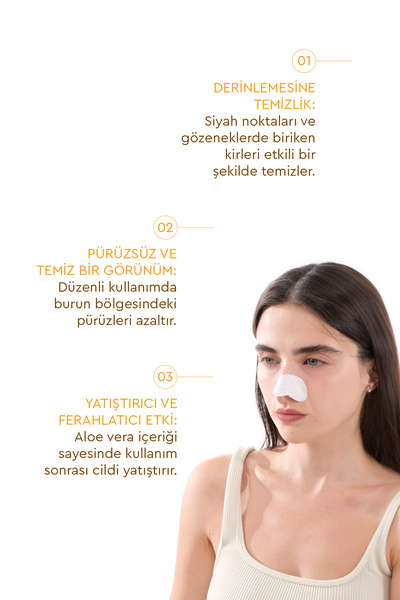 Mjcare Nose Patch - Siyah Nokta ve Gözenek İçin Temizleyici Burun Bandı 20'li