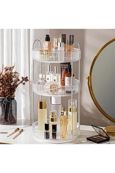 Generic LENDIS Rotating Makeup Organizer Dressing Table 3 Tiers, Large Capacity Skin Care Transparent Makeup
