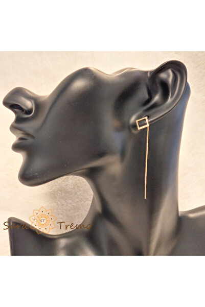 SaraTremo Geo Line Earrings – 18K Gold Plated, 6 cm, Brazil