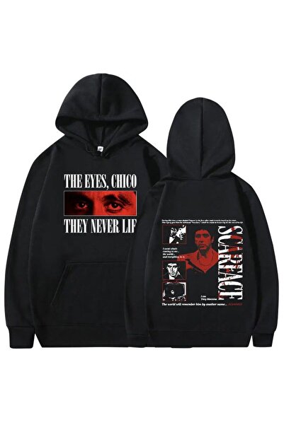 Vordevia Scarface Baskılı Oversize Pamuklu 3 İplik Sweatshirt