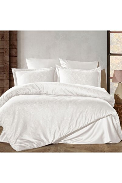 Şaheser Luxury satin jacquard bed linen, Saheser, Harley Ecru