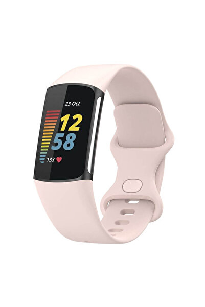 Edman Brățară din silicon pentru Fitbit Charge 5, mărimea L, alb lunar