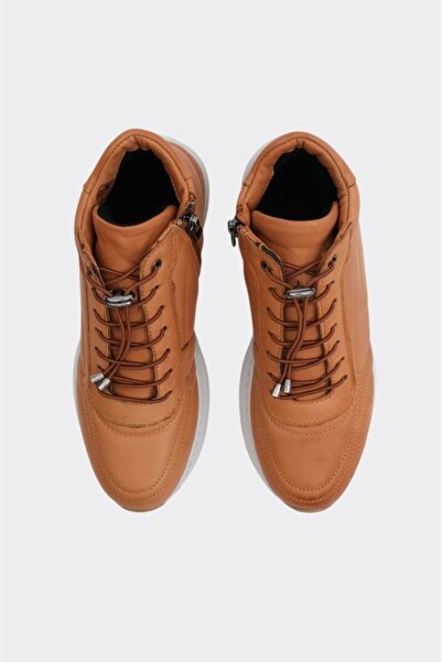 derinet Fermuarlı Hakiki Deri Kadın Bot