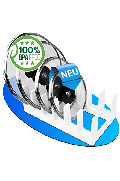 Decobella Topfdeckel Organizer, 28,2×15,1×9,1 cm, Plastik, Schwarz