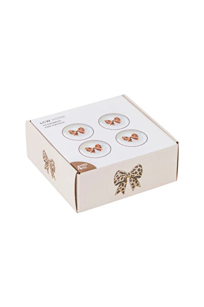 LC Waikiki LCW HOME Fiyonk Baskılı Seramik Pasta Tabağı Seti 4'lü 16 cm