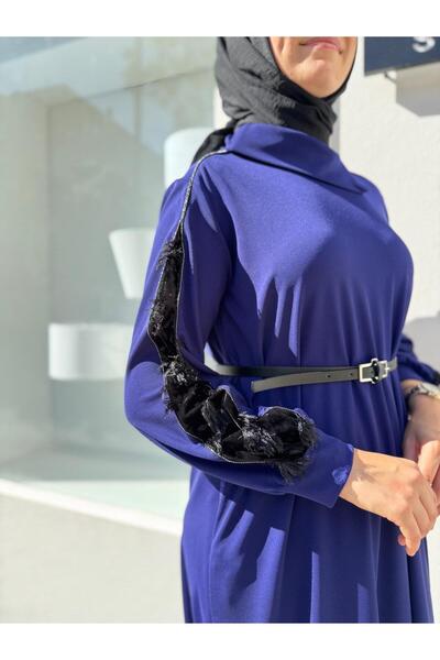 MissWhence 38800 Tassel Detailed Women's Dress Purple