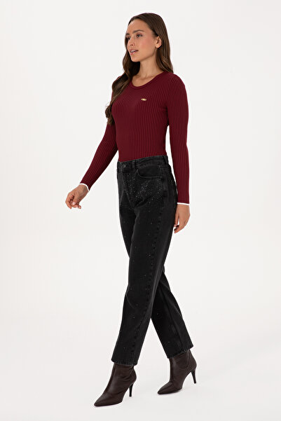 U.S. Polo Assn. Kadın Siyah Straight Fit Jean Pantolon 50310188-DN0027