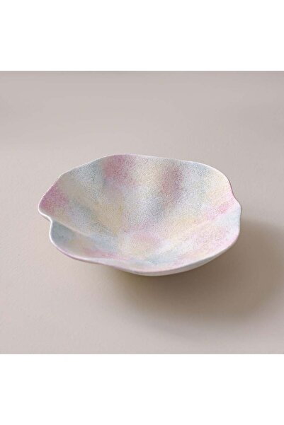Danube Home Lexie Berry Ceramic Platter Peach – Durable Glazed Serving Dish for Snacks 26.5x26.5x8 cm