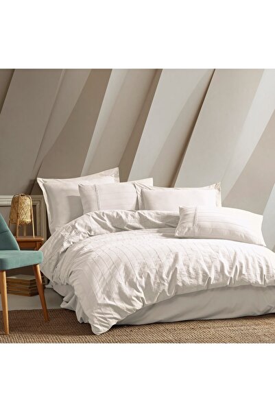 Şaheser Ranforce jacquard bed linen, Saheser, Jasmin Cream