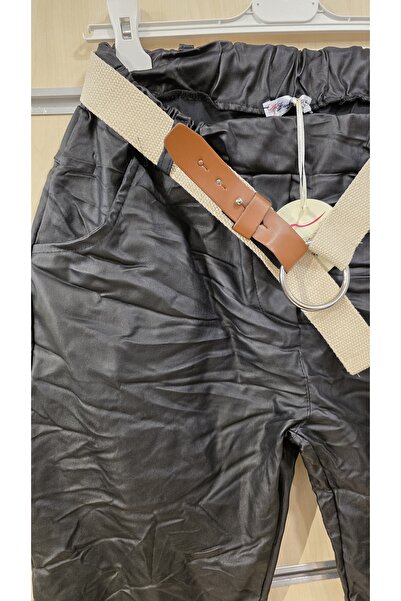 Park Moda Italian Pants with Leather Look Belt