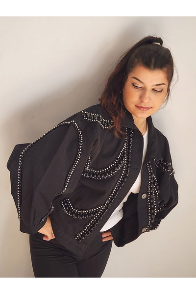 RENGARENG TASARIM DENİM CEKET