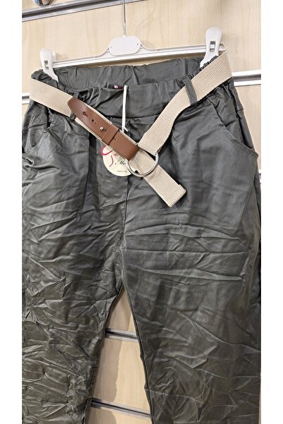 Park Moda Italian Pants with Leather Look Belt