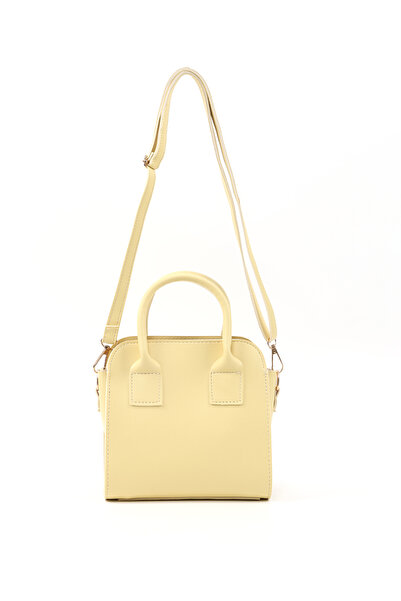 SHAKA Yellow Shk219 Faux Leather, Zippered, Two Compartments, Adjustable Strap, Hand, Arm and Shoulder Bag