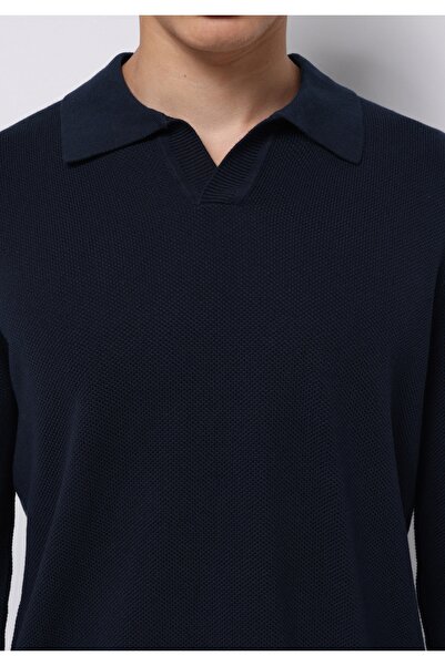 Colin's Regular Fit Polo Yaka Jakarlı Erkek Lacivert Kazak