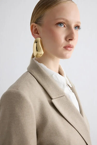 Gusto Büyük Oval Küpe - Gold