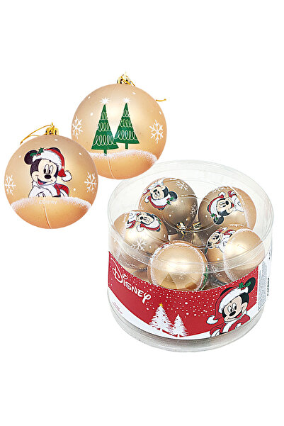 Minnie Mouse Set of 10 6cm Christmas Mickey Mouse gold baubles