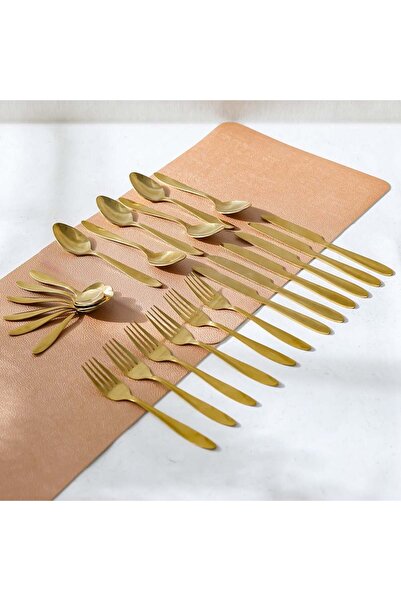 Danube Home Chef's Delight Lotus 24-Pc Cutlery Set – Stainless Steel with Acrylic Stand, Serves 6