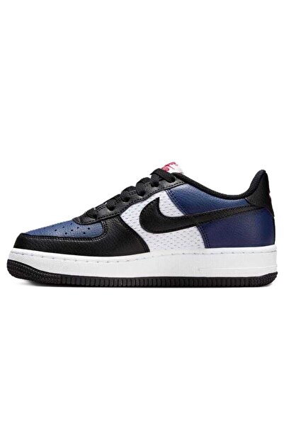 Nike Αθλητικά παπούτσια Air Force 1 AF1 από γνήσιο δέρμα, χρώμα λευκό και ναυτικό, unisex, casual αθλητικά παπούτσια, λευκά