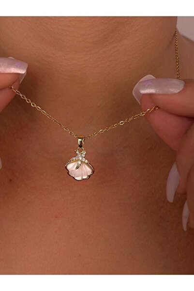 Furtek Aksesuar Kadın Krem Deniz Yıldızı Çelik Gold Kolye Zarif İnce Zincir Minimal Hediyelik Günlük