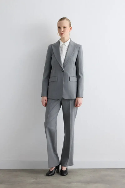 Gusto Single Button Classic Jacket - Gray