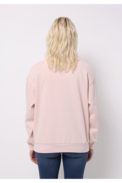 Colin's Regular Fit Round Neck Plain Women's Pink Sweatshirt