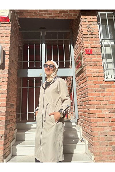 ZARERA Fermuarlı Kapüşonlu Mevsimlik Kap leopar